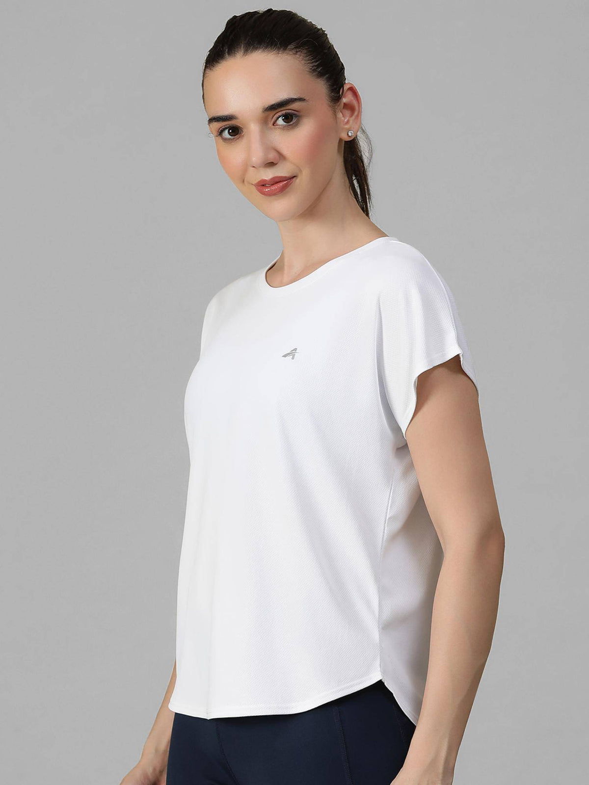 White Women's E-Dry Slim Fit T-Shirt | TS56 - view 2