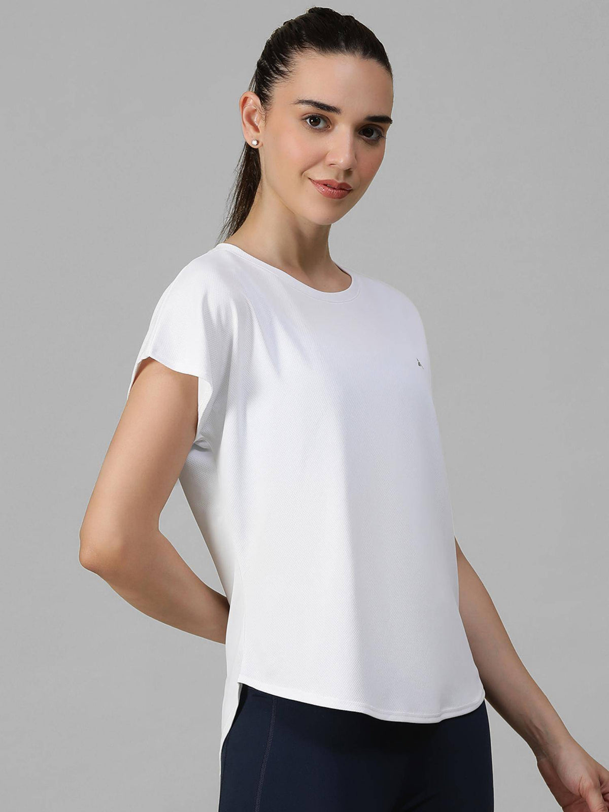 White Women's E-Dry Slim Fit T-Shirt | TS56 - view 3