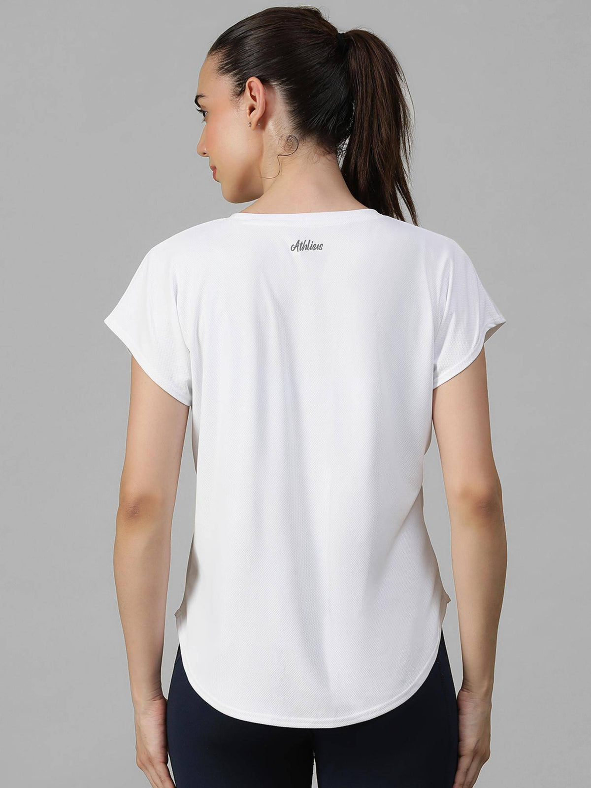 White Women's E-Dry Slim Fit T-Shirt | TS56 - view 4