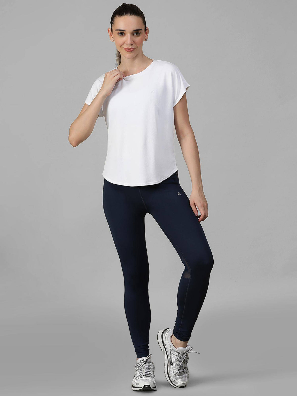 White Women's E-Dry Slim Fit T-Shirt | TS56 - view 5