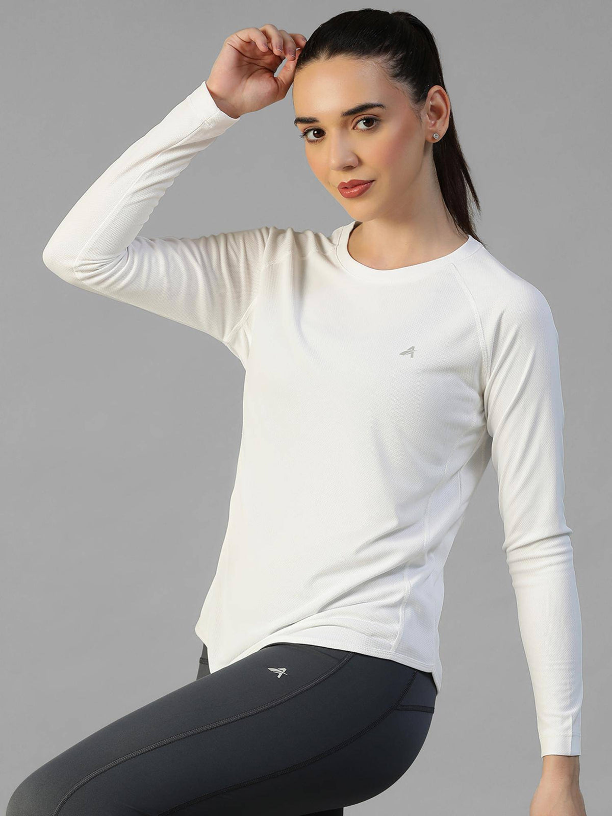 White Women's E-Dry Slim Fit T-Shirt | TS56 - view 2