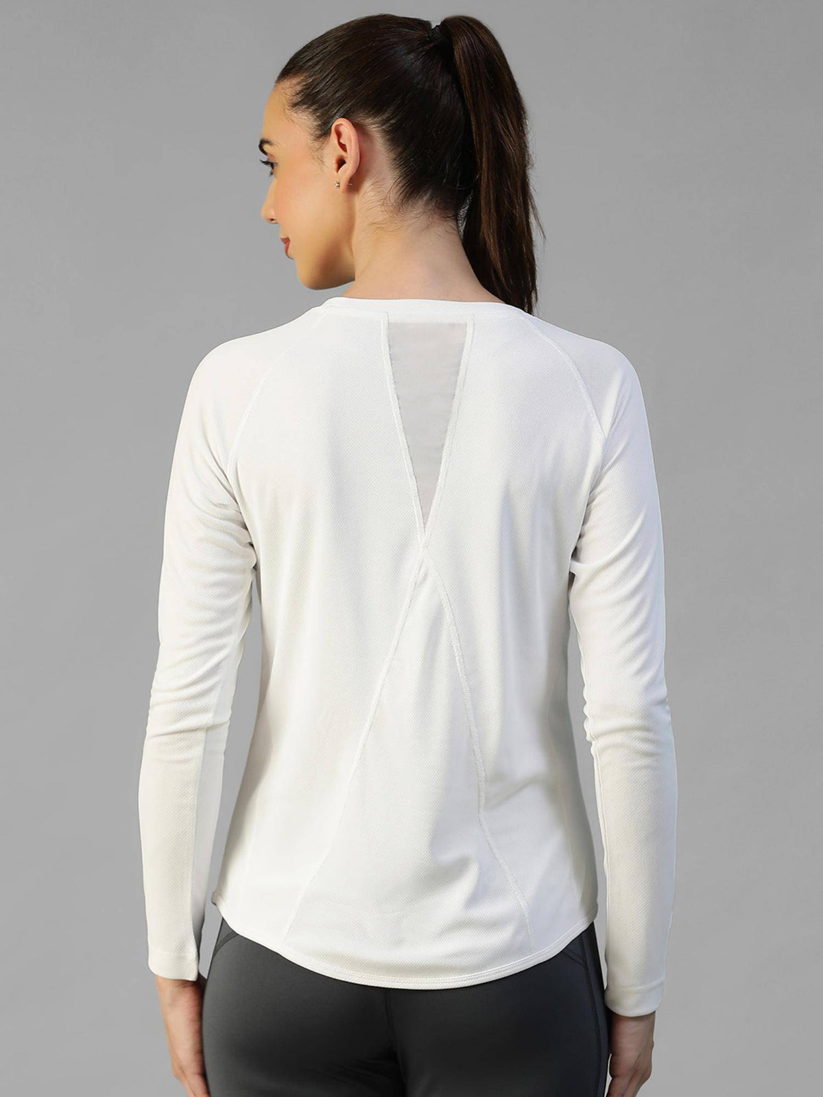 White Women's E-Dry Slim Fit T-Shirt | TS56 - view 4