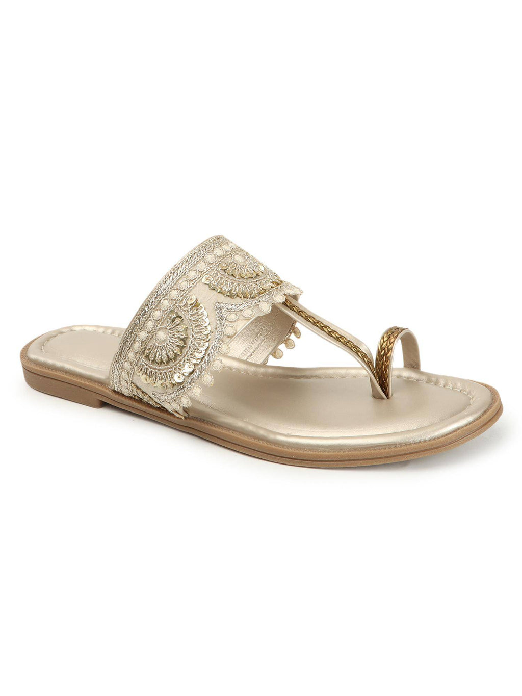 Women Slip-On Kolhapuri One Toe Flats | F61 - view 14