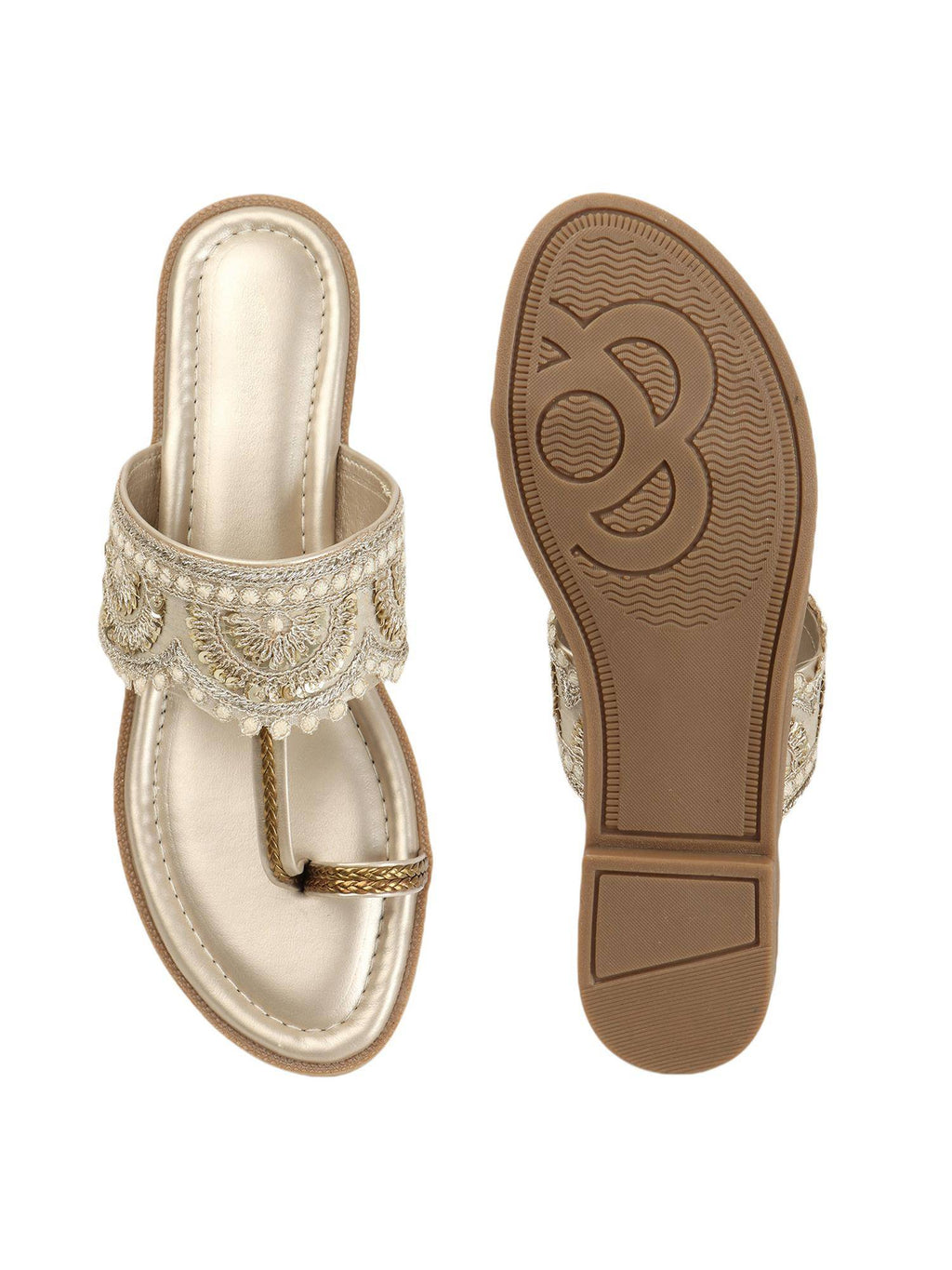 Women Slip-On Kolhapuri One Toe Flats | F61 - view 17