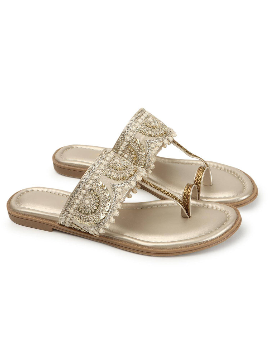 Women Slip-On Kolhapuri One Toe Flats | F61 - view 18