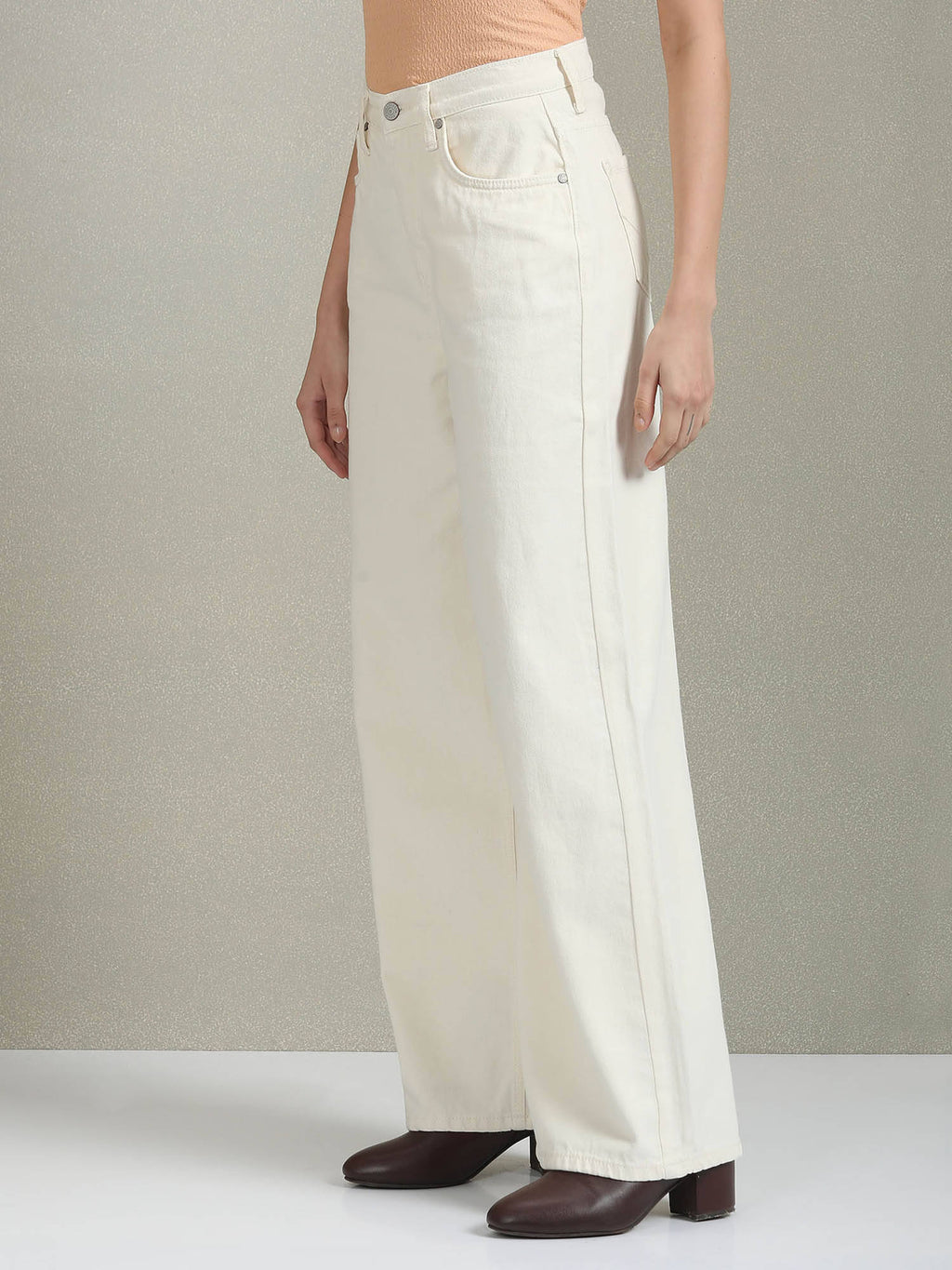 High Rise Wide Leg Jeans White | WL90 - view 3