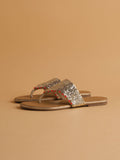 Embellished Gold Aimee Flats | F61 - view 1
