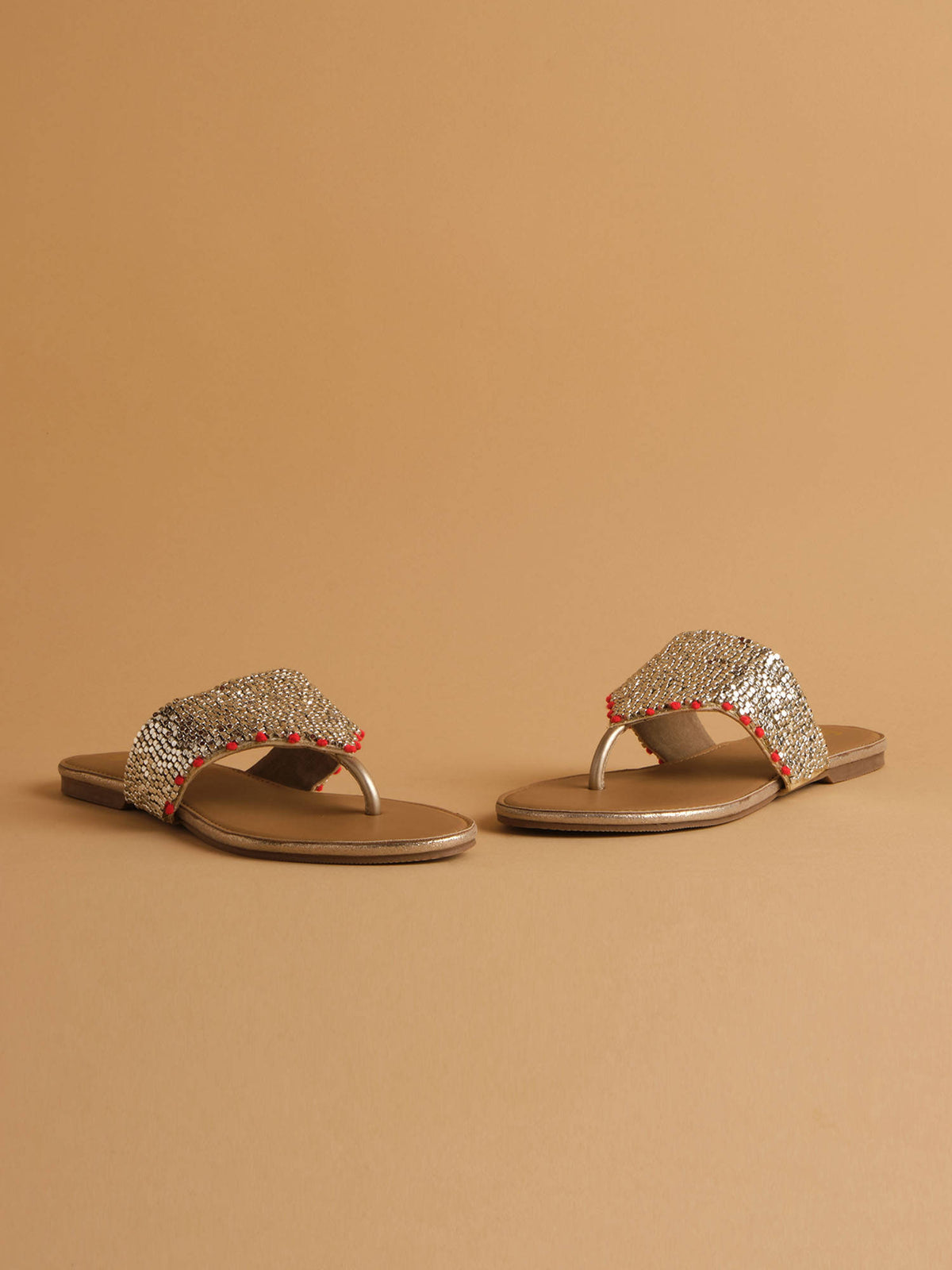 Embellished Rosegold Aimee Flats | F61 - view 6
