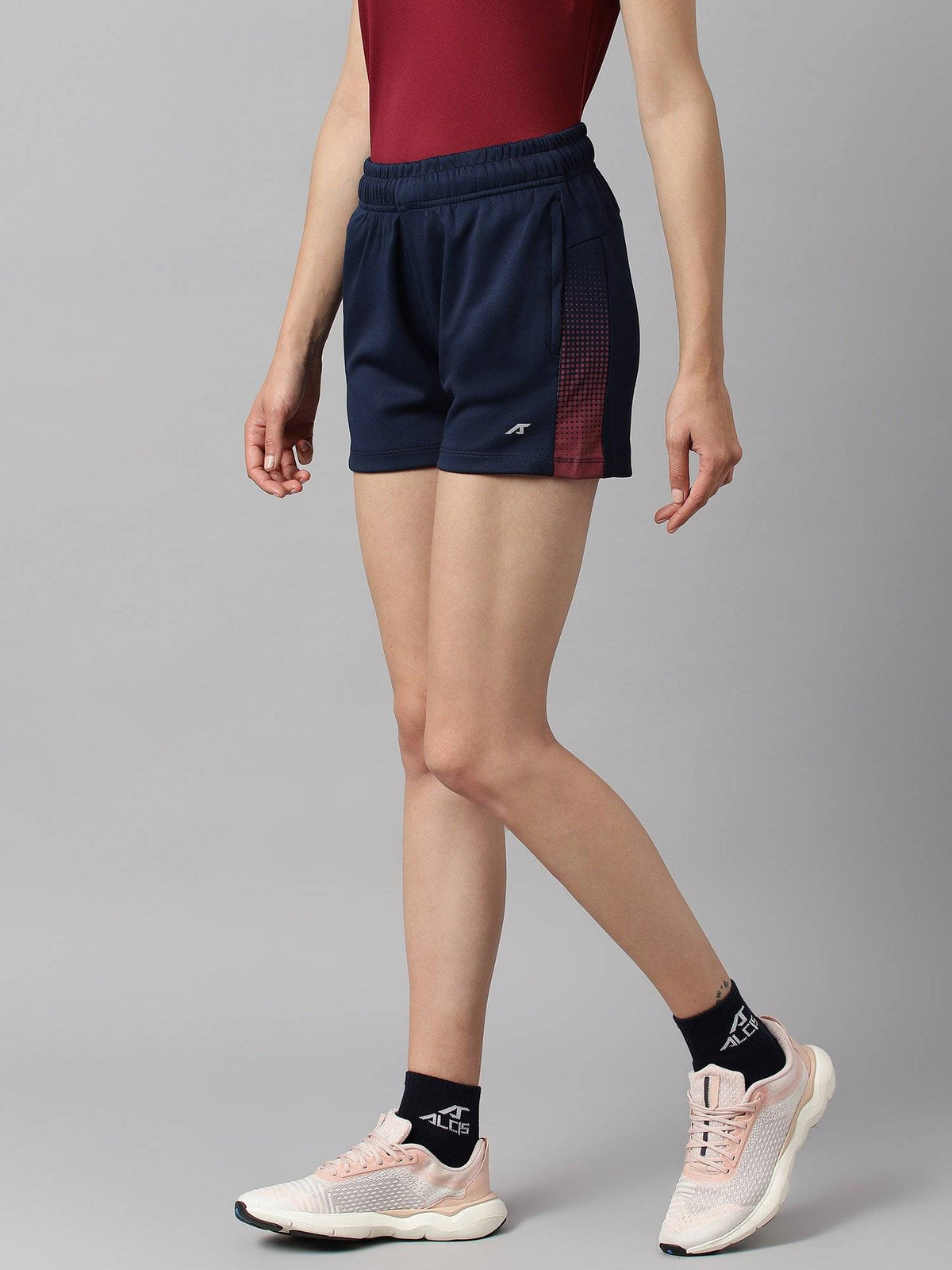 Women Navy Blue Anti Static Soft Touch Slim Fit Training Shorts - view 2