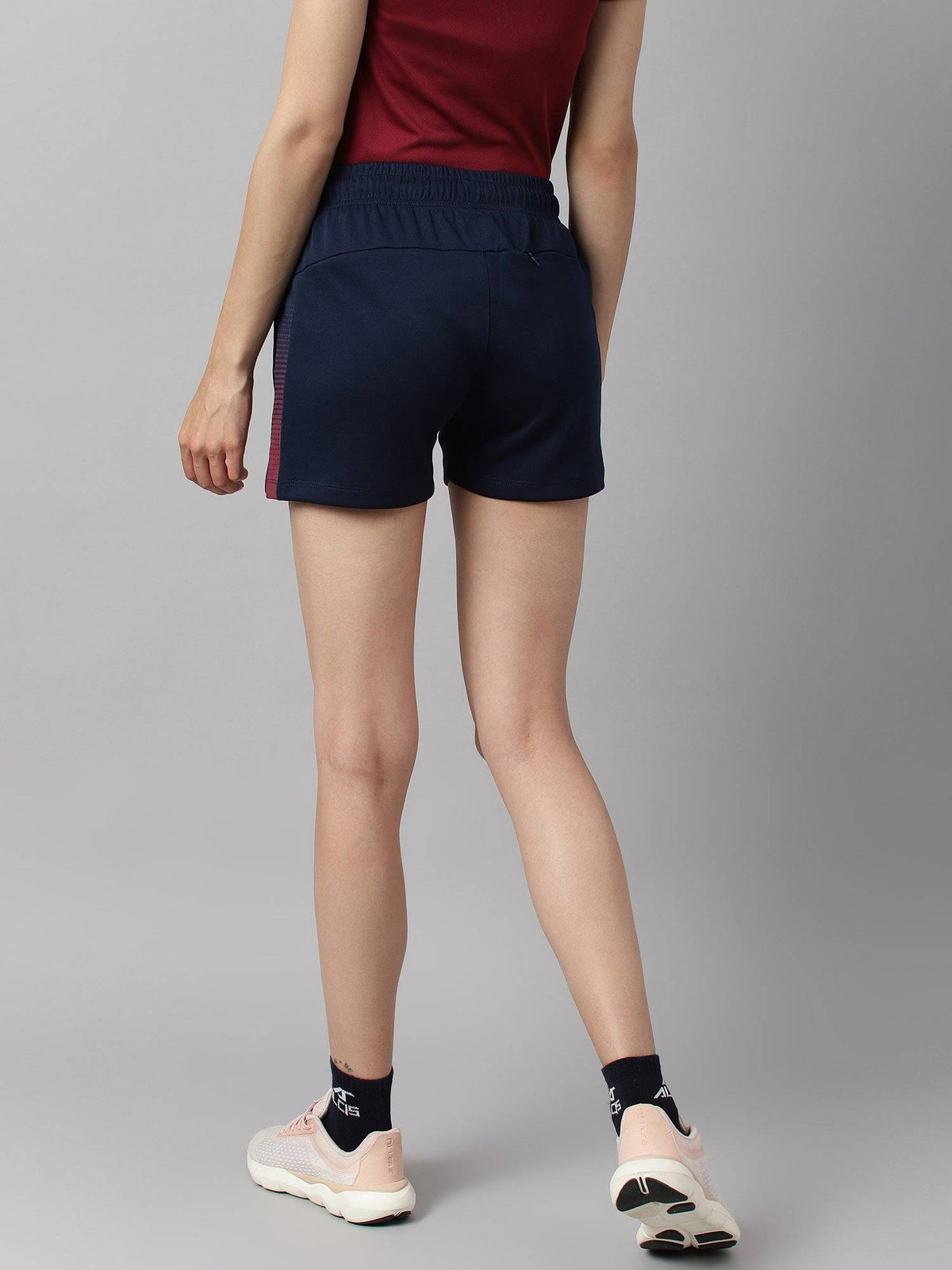 Women Navy Blue Anti Static Soft Touch Slim Fit Training Shorts - view 3