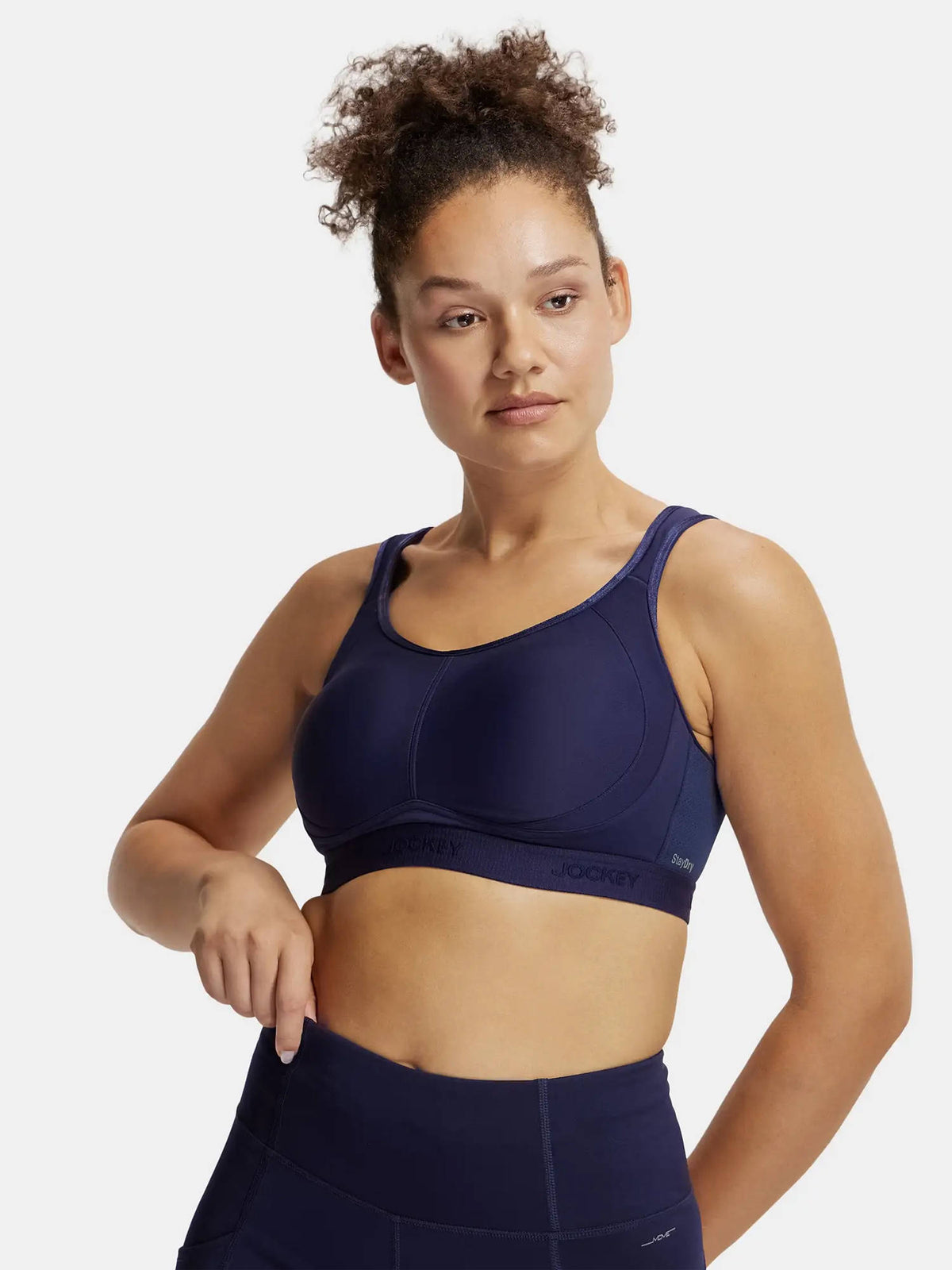 MI11 Wirefree Microfiber Elastane Active Wear Sports Bra - Black | sb09 - view 7