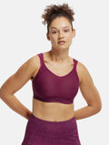 MI11 Wirefree Microfiber Elastane Active Wear Sports Bra - Grape Wine | sb09 - view 1