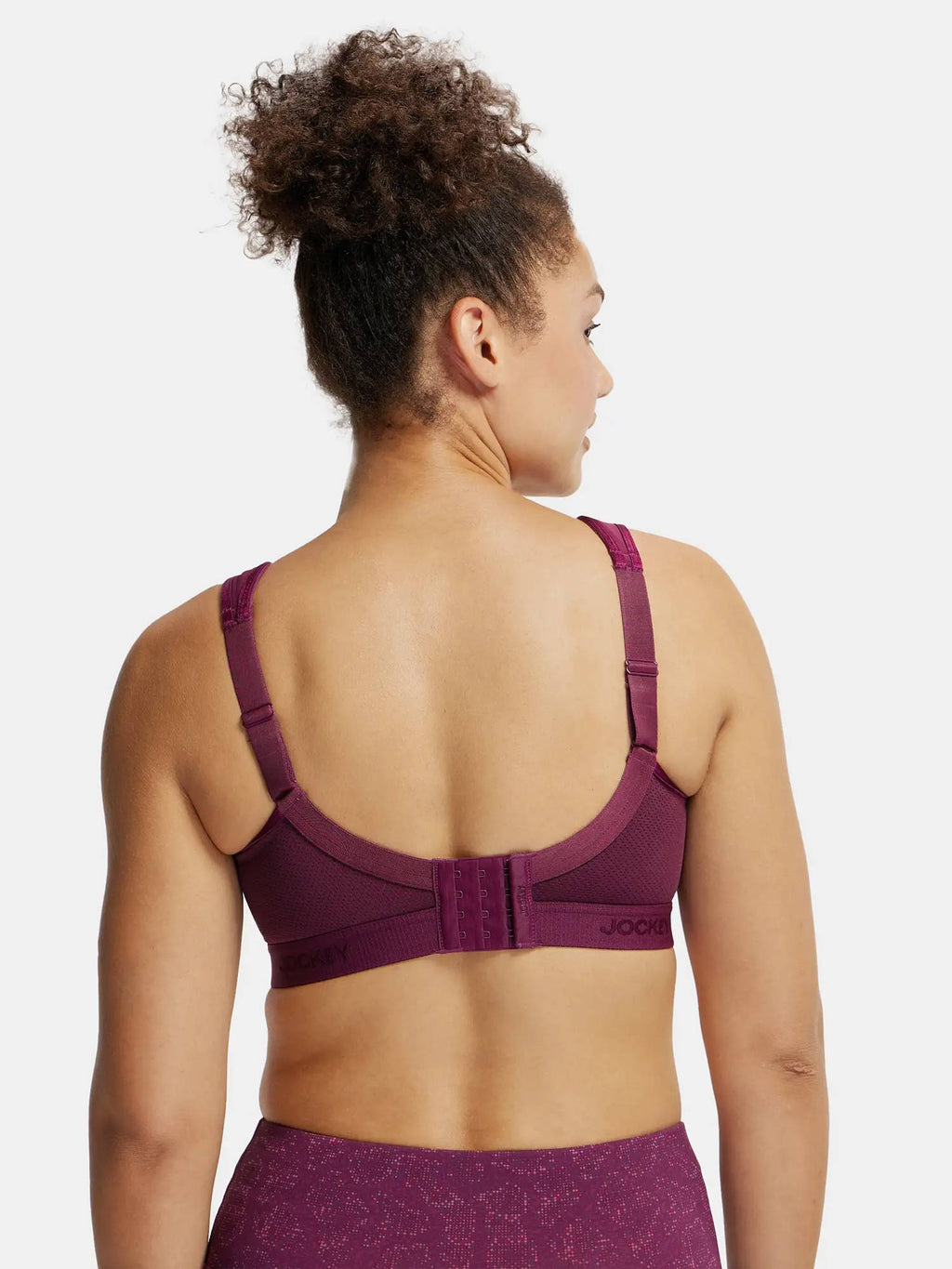 MI11 Wirefree Microfiber Elastane Active Wear Sports Bra - Grape Wine | sb09 - view 3