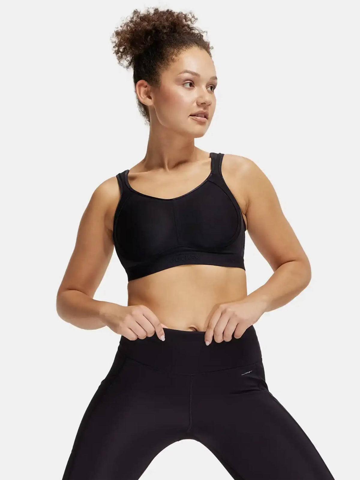 MI11 Wirefree Microfiber Elastane Active Wear Sports Bra - Black | sb09 - view 5