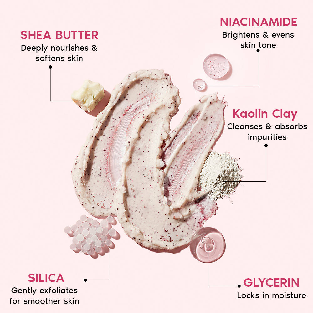 Nykaa Wanderlust Exfoliating Body Scrub - English Country Rose | Pink Clay Detan Niacinamide & Vit E | B20 - view 4