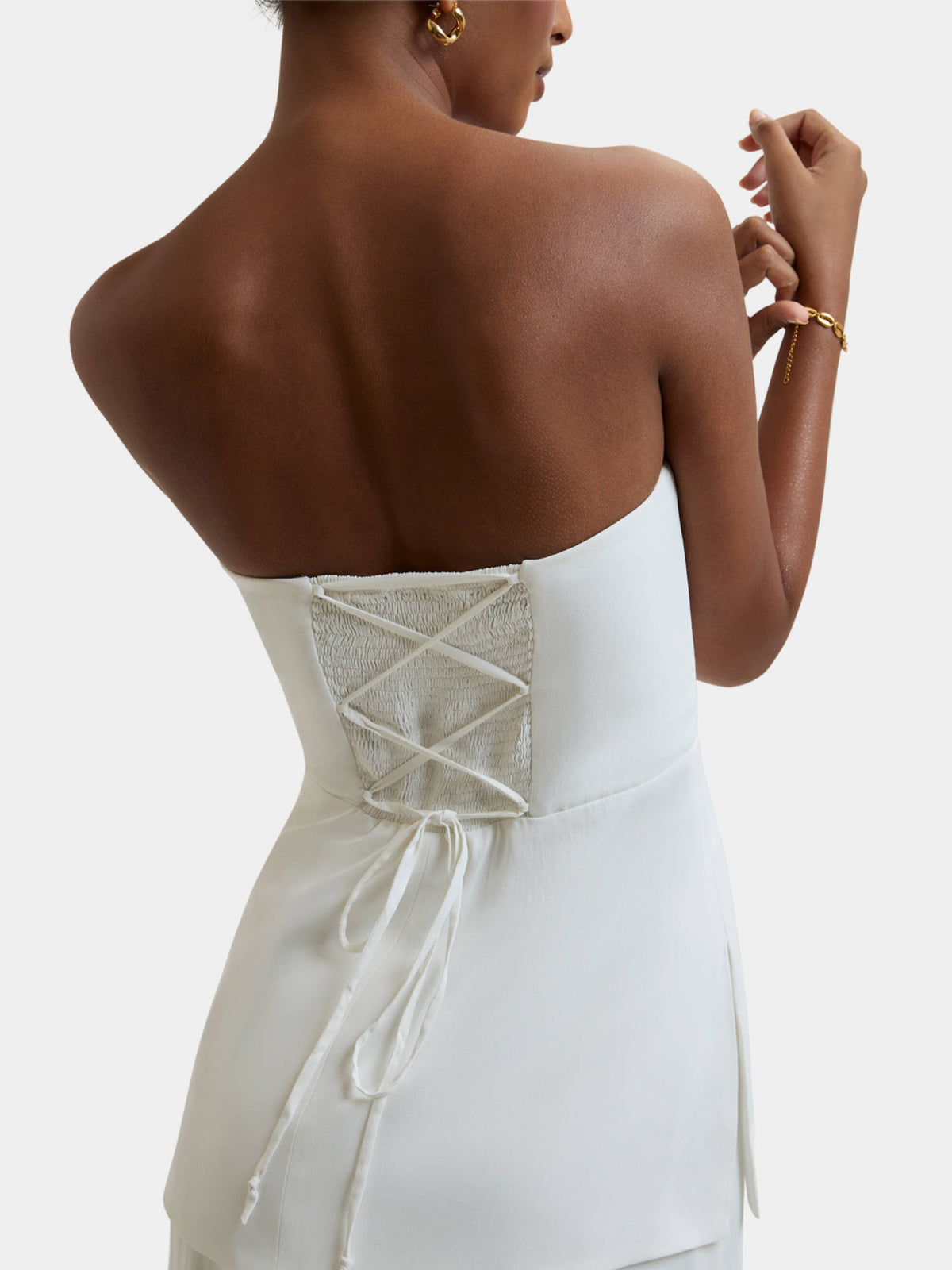 Demi Off Shoulder Top White | TT90 - view 3