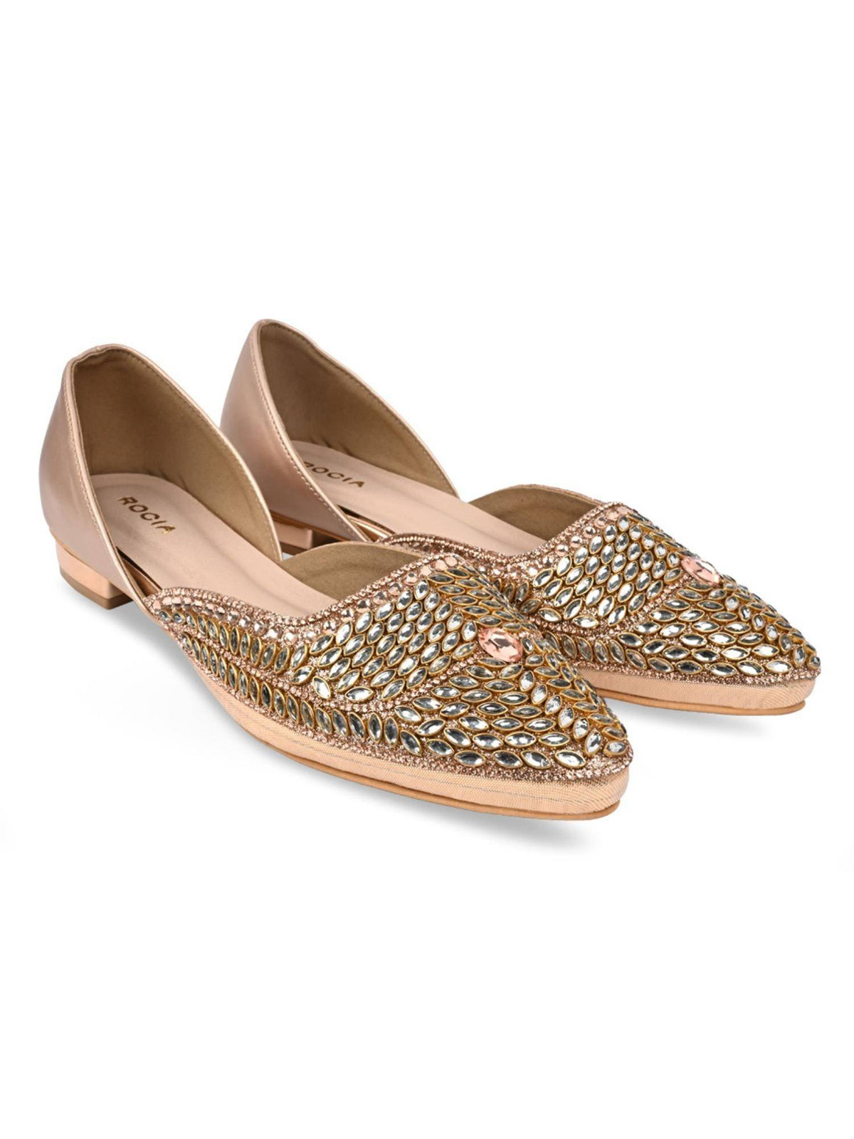 Rose Gold Women Juttis | F61 - view 2