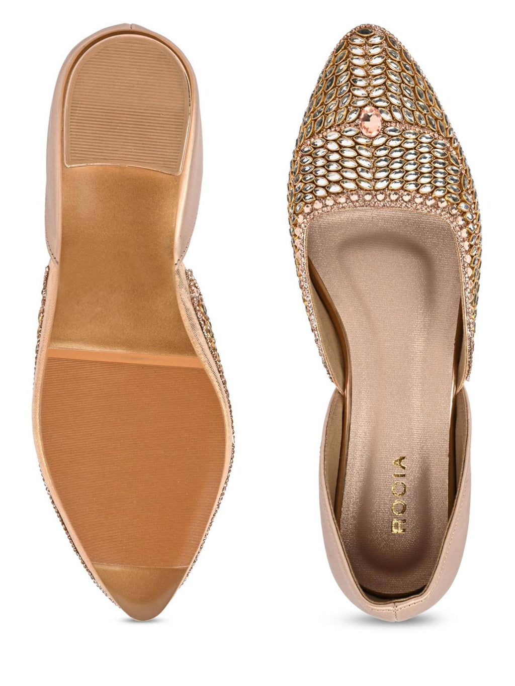Rose Gold Women Juttis | F61 - view 7