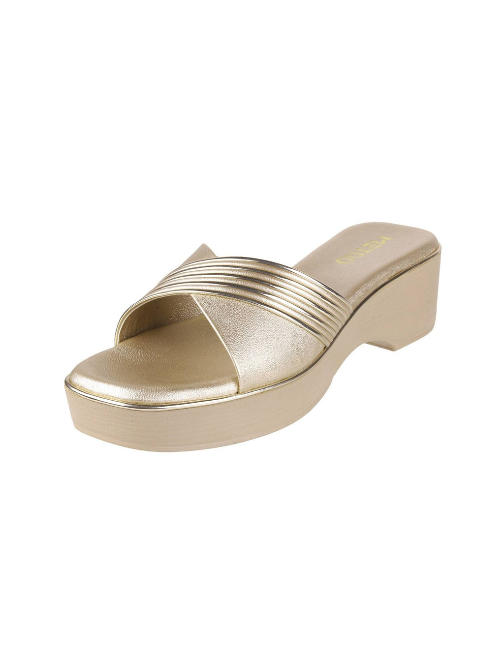 Women Gold Casual Platform Heels | H78 - view 9