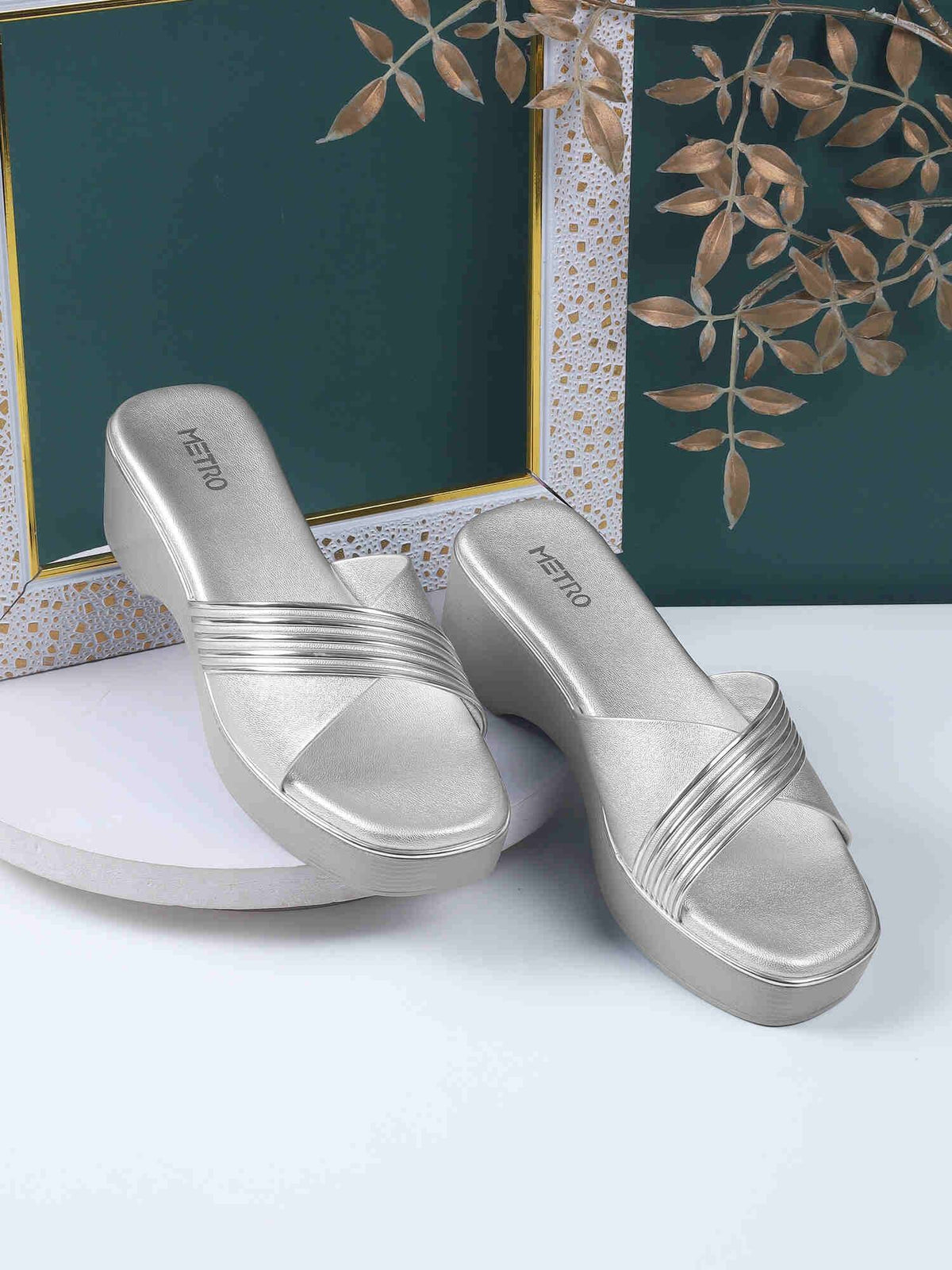 Women Gold Casual Platform Heels | H78 - view 11