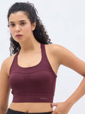 Padded High-Impact Sports Bra In Maroon | sb09 - view 1