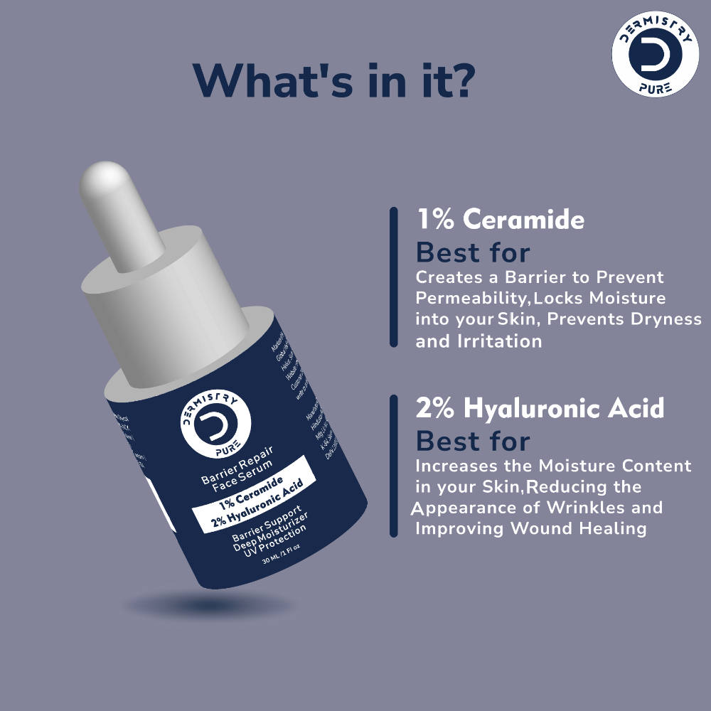 1% Ceramides Hyaluronic Barrier Repair Moisturizer Face Serum for Hydration Dry Oily Skin | Z8 - view 2