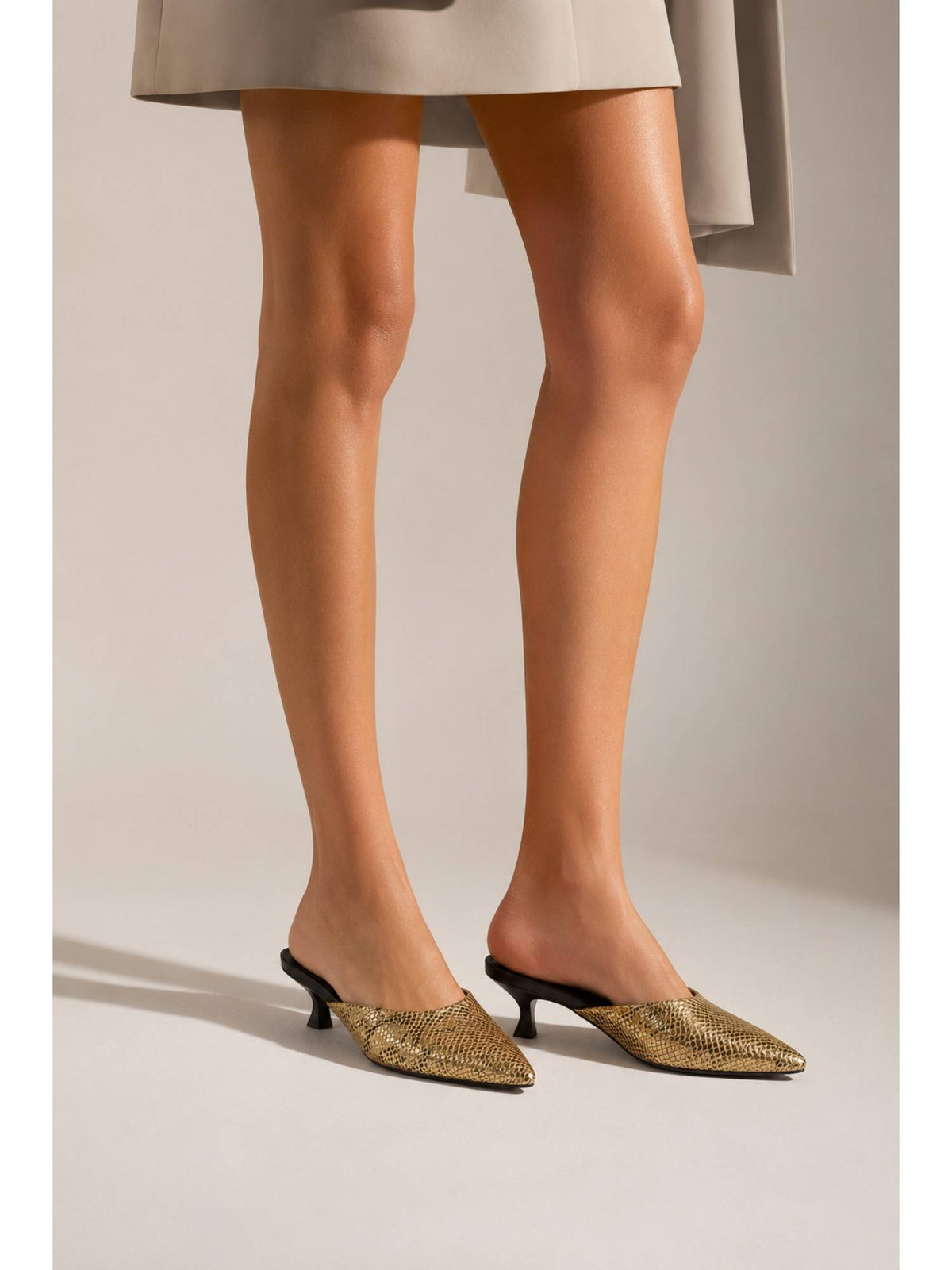 Womens Mules Gold | H78 - view 1