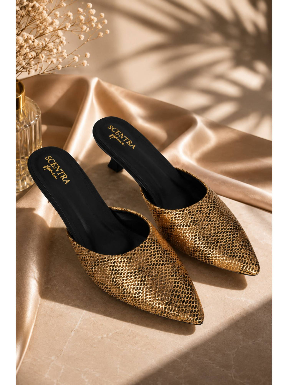 Womens Mules Gold | H78 - view 3
