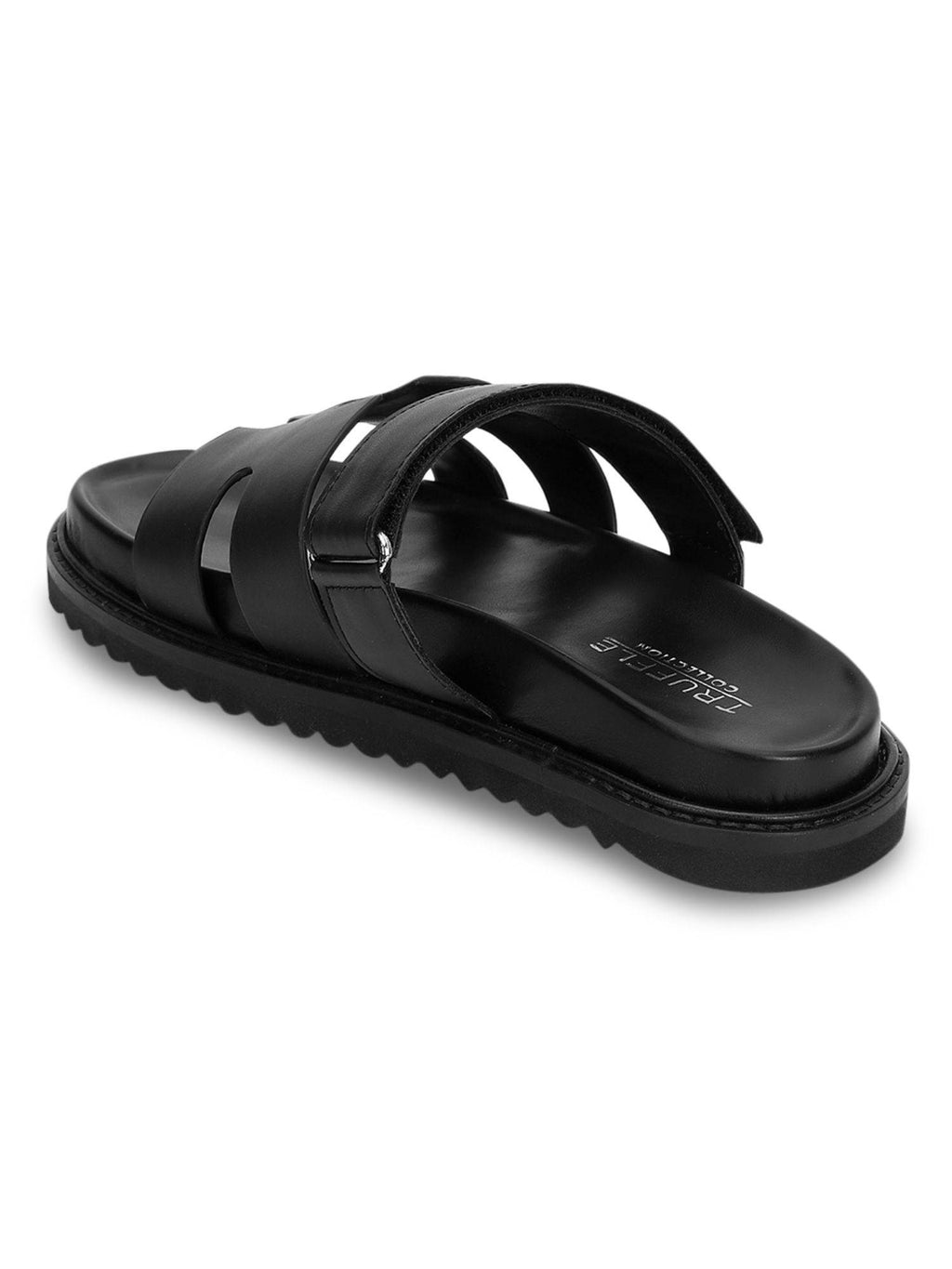 Black Solid Sandals | SD89 - view 3