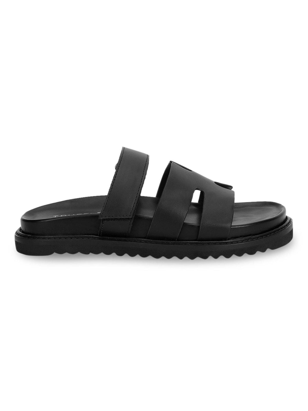 Black Solid Sandals | SD89 - view 4
