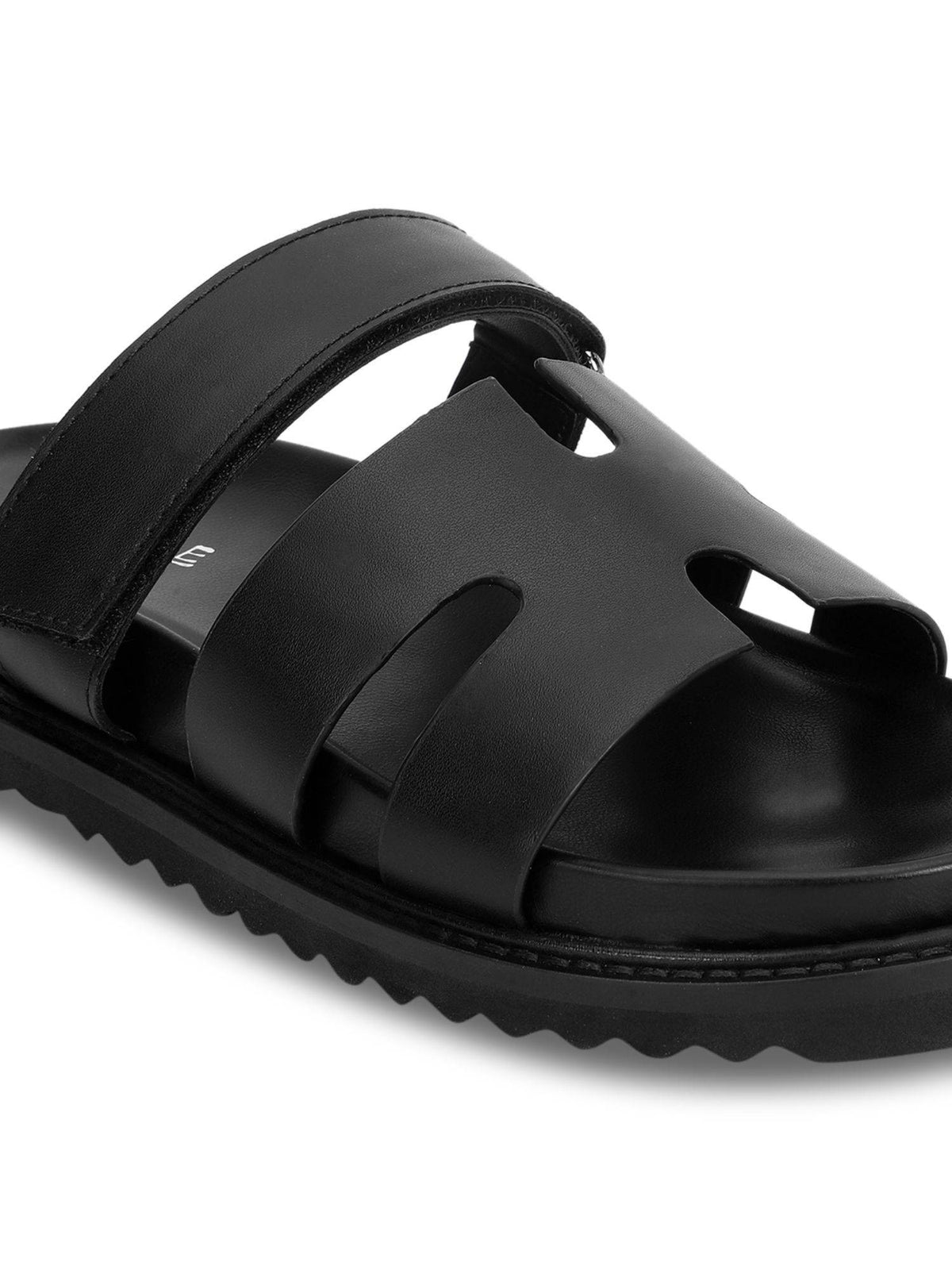 Black Solid Sandals | SD89 - view 6