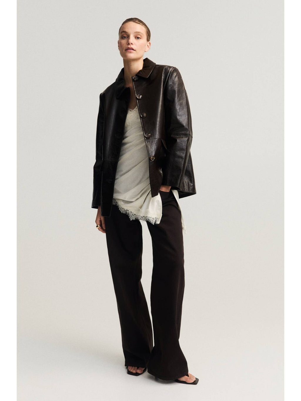 Women Brown Wide High Jeans | BG78 - view 1