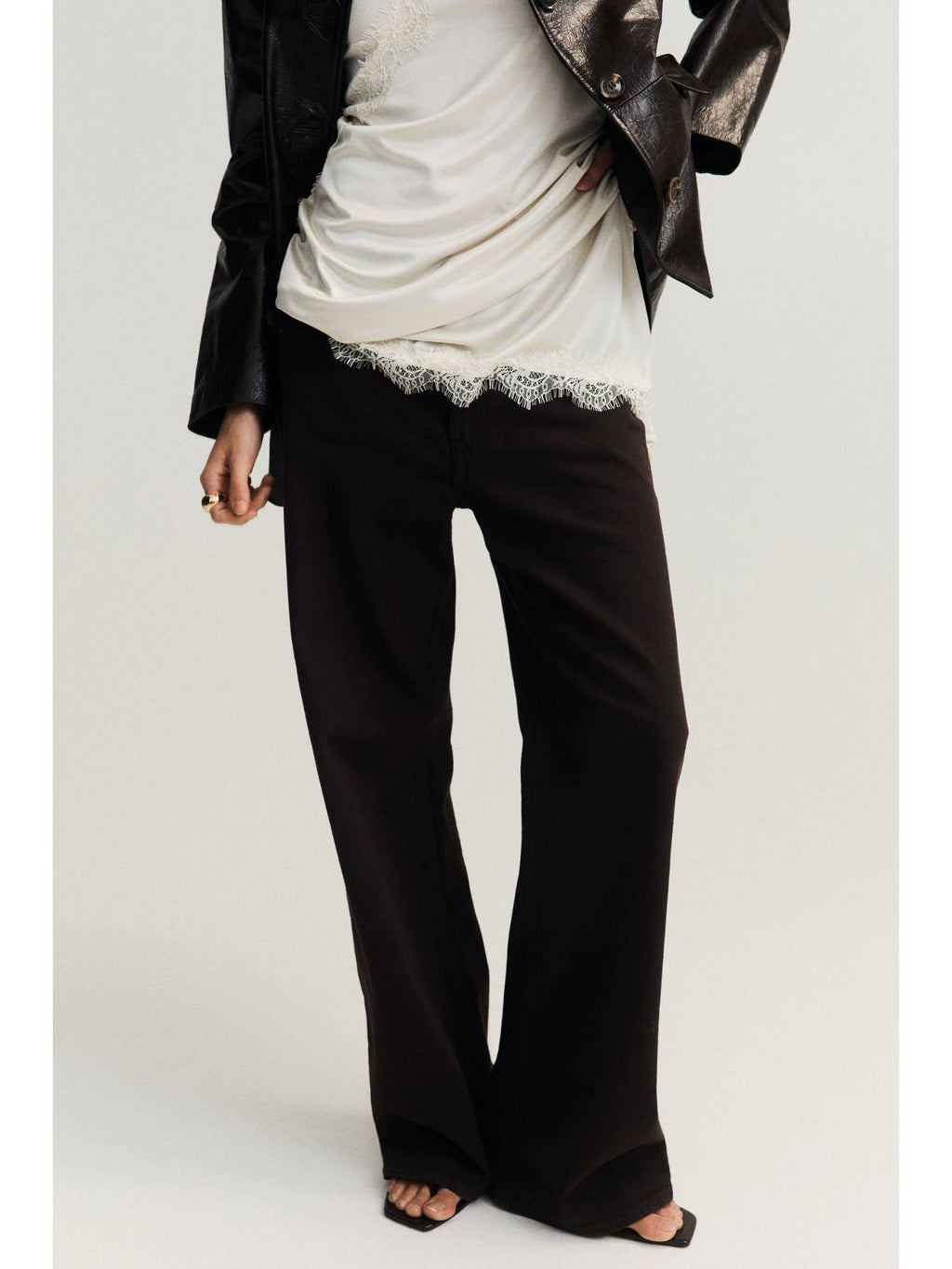 Women Brown Wide High Jeans | BG78 - view 3