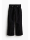 Women White Wide High Cropped Jeans | BT10 - view 5