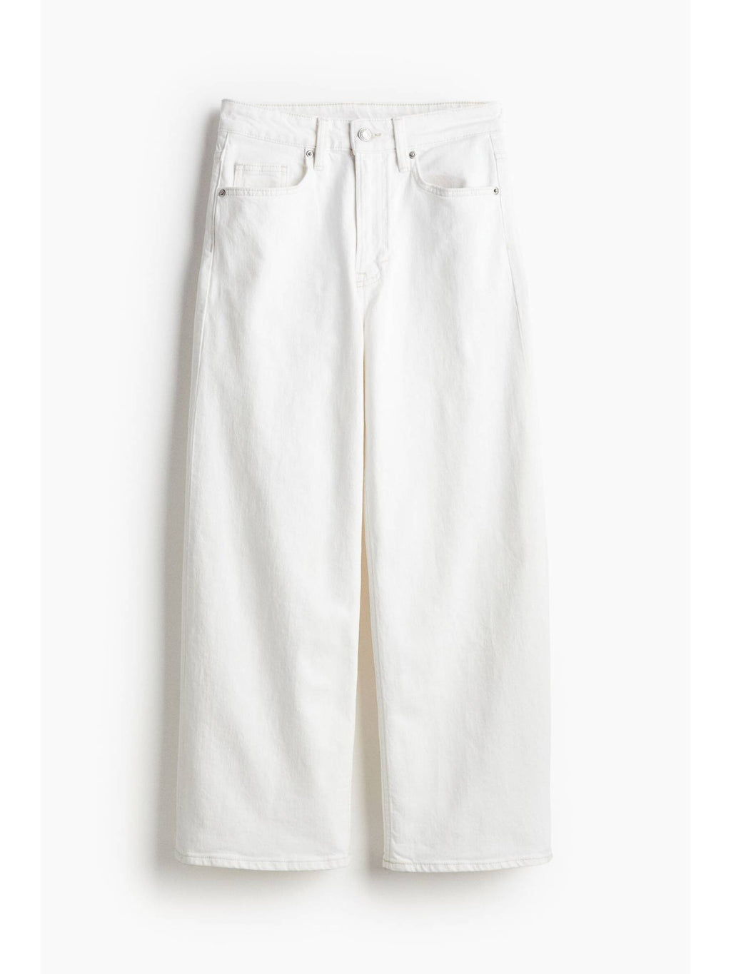 Women White Wide High Cropped Jeans | BT10 - view 1