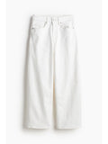 Women White Wide High Cropped Jeans | BT10 - view 1