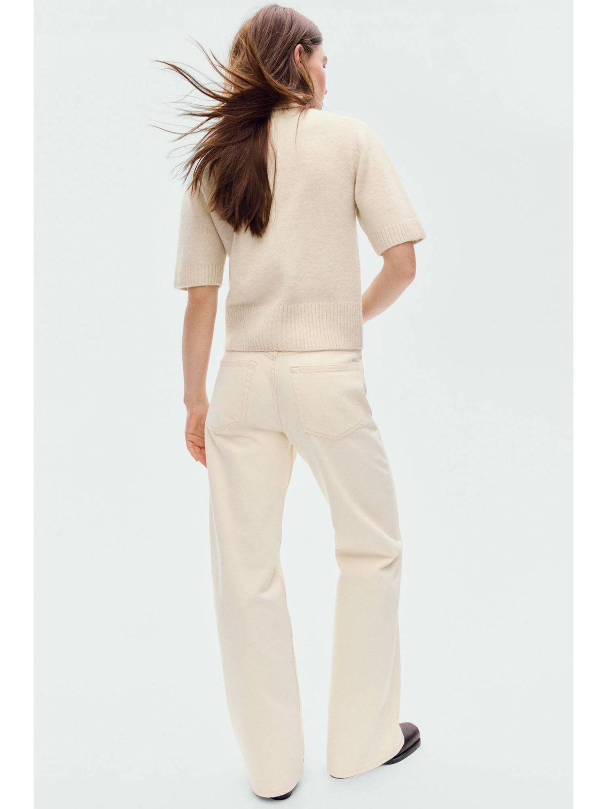 Women Beige Wide High Jeans | ST23 - view 4
