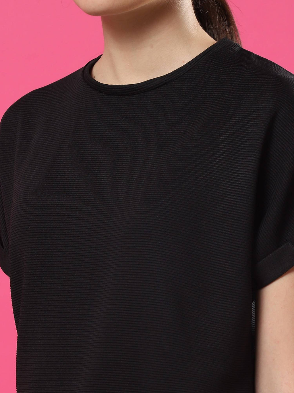 Women Teal Palmcorder Crop Top | CT61 - view 13