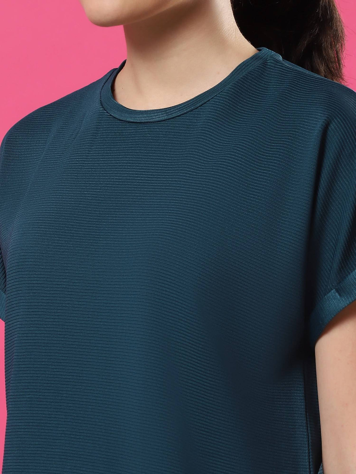 Women Teal Palmcorder Crop Top | CT61 - view 6