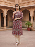 Women Maroon Rayon Printed Kurta | FY93 - view 1