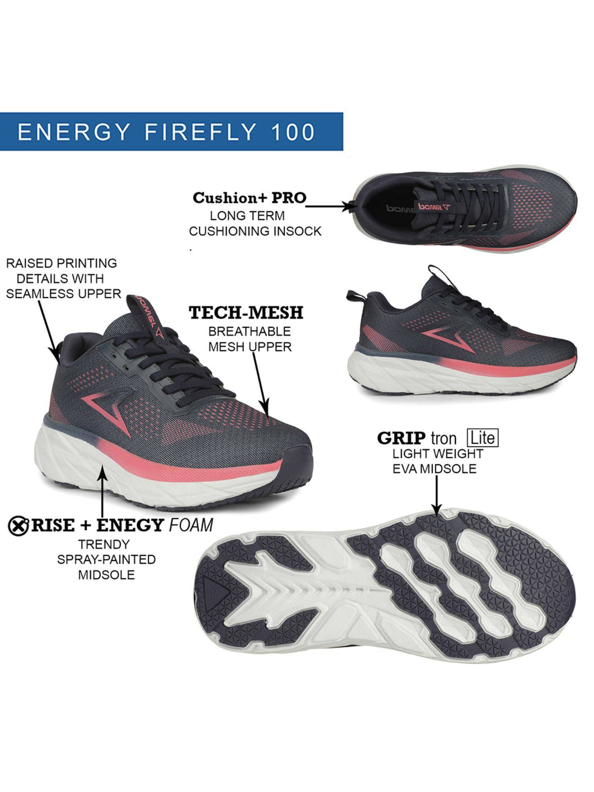 Xylene Women Black Running Shoes | SH9 - view 7