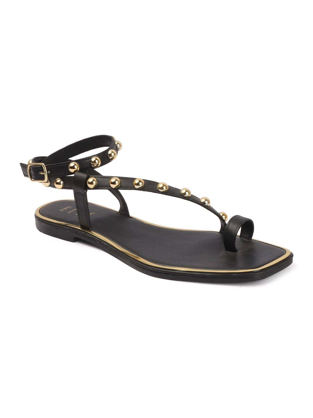 Women Black Studded Sandals | SD89 - view 4