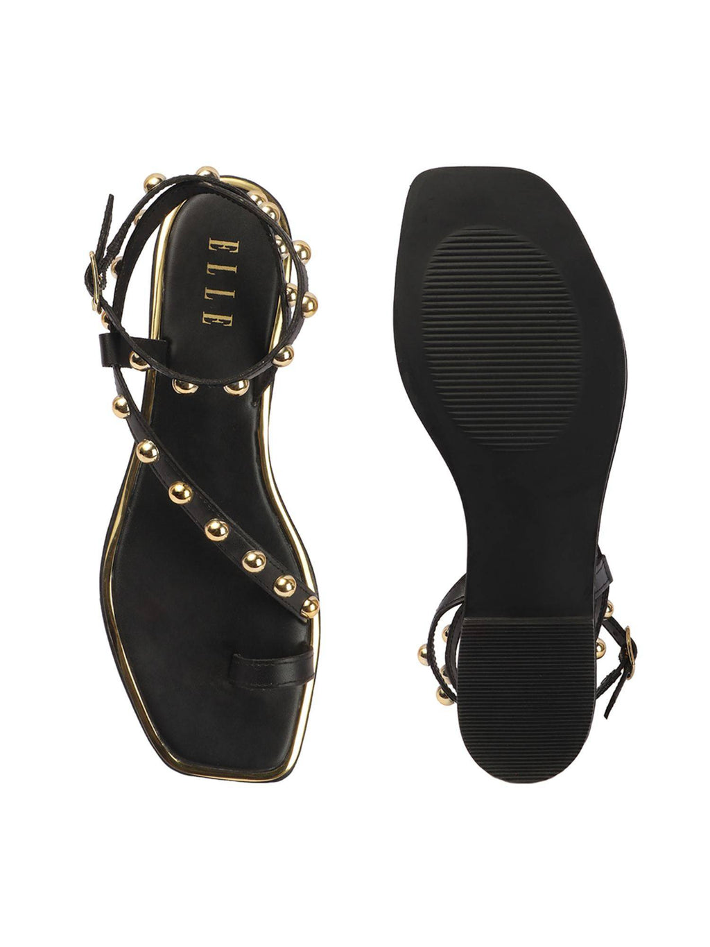 Women Black Studded Sandals | SD89 - view 8