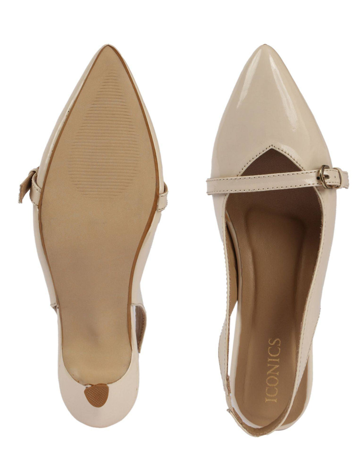 Women Cream Pointed-Toe Kitten Heels | H78 - view 8