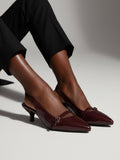 Women Maroon Pointed-Toe Kitten Heels | H78 - view 1