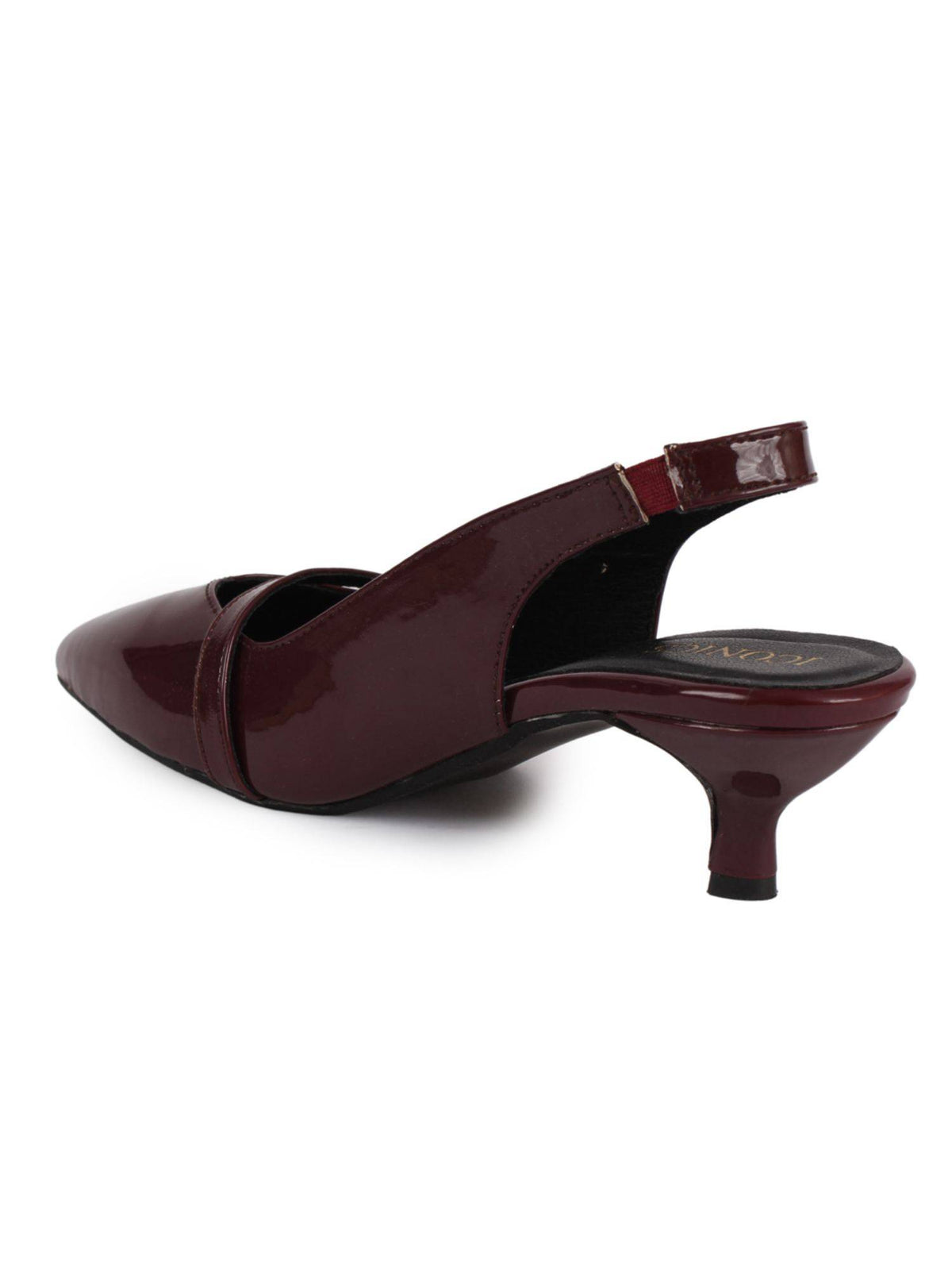 Women Maroon Pointed-Toe Kitten Heels | H78 - view 5