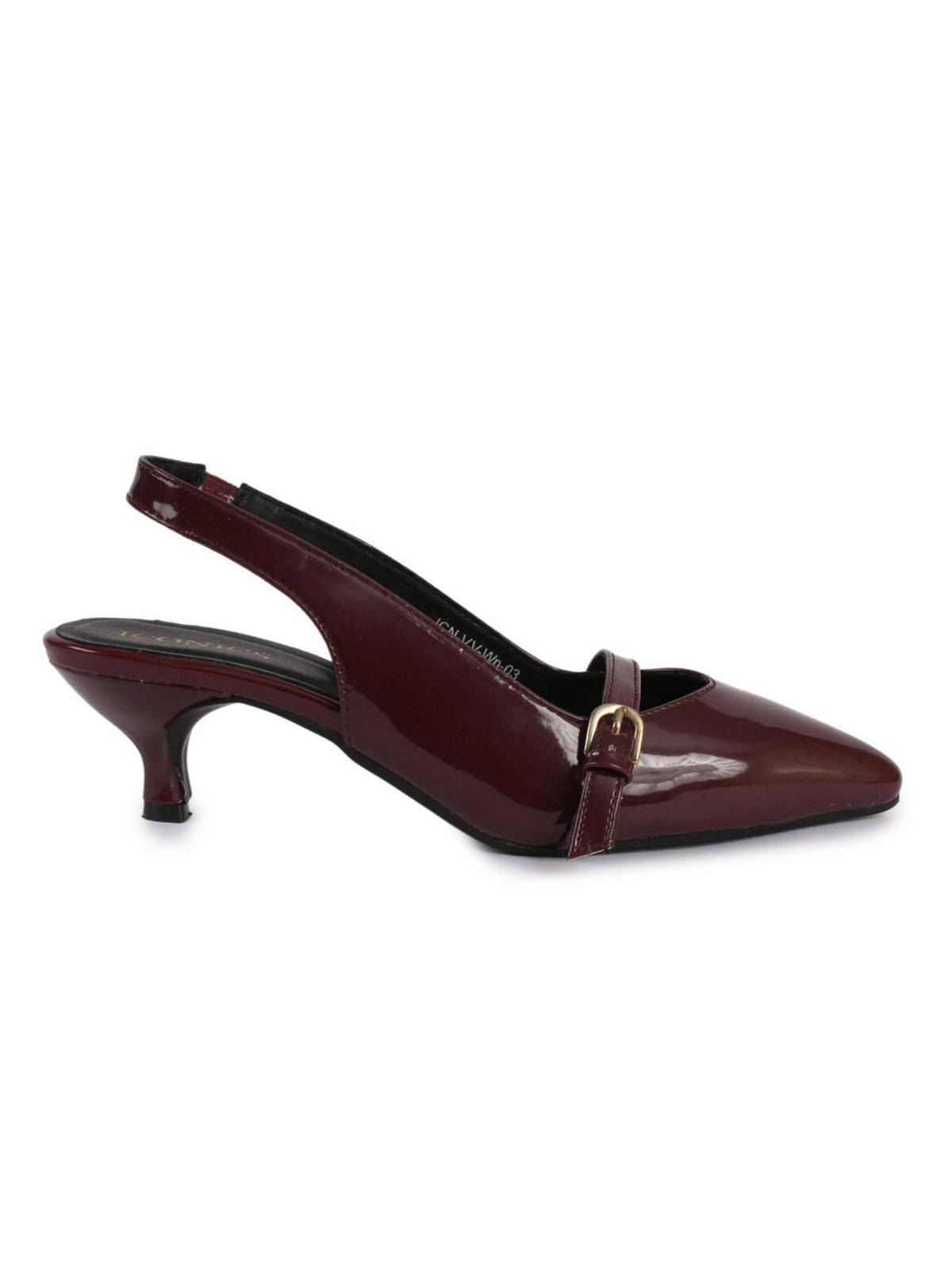 Women Maroon Pointed-Toe Kitten Heels | H78 - view 6