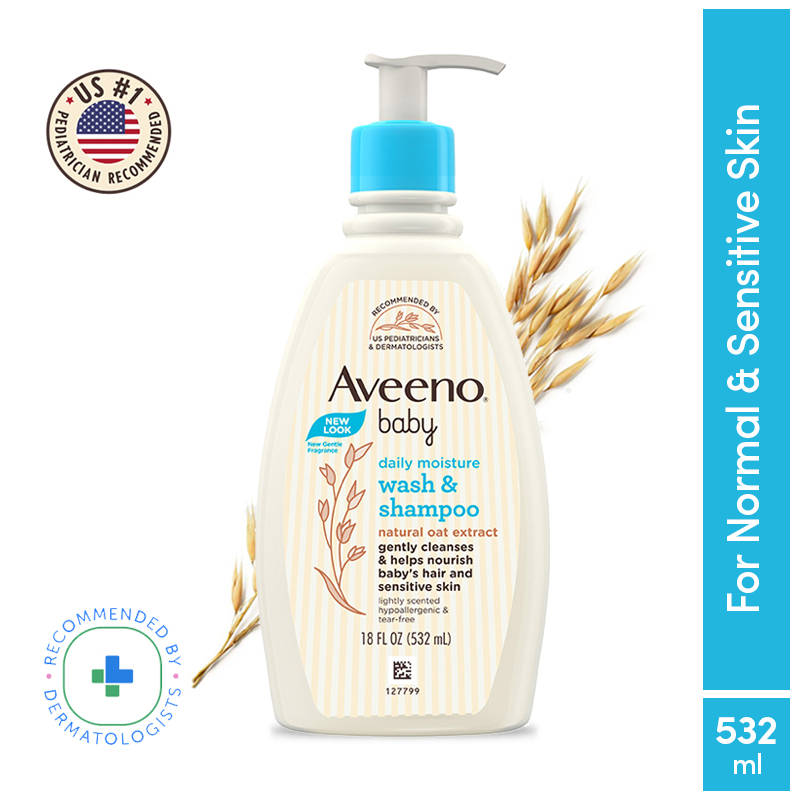 Baby Daily Moisture Wash & Shampoo - Natural Oat Gentle Cleanser For Hair, Sensitive Body Skin | H02 - view 20