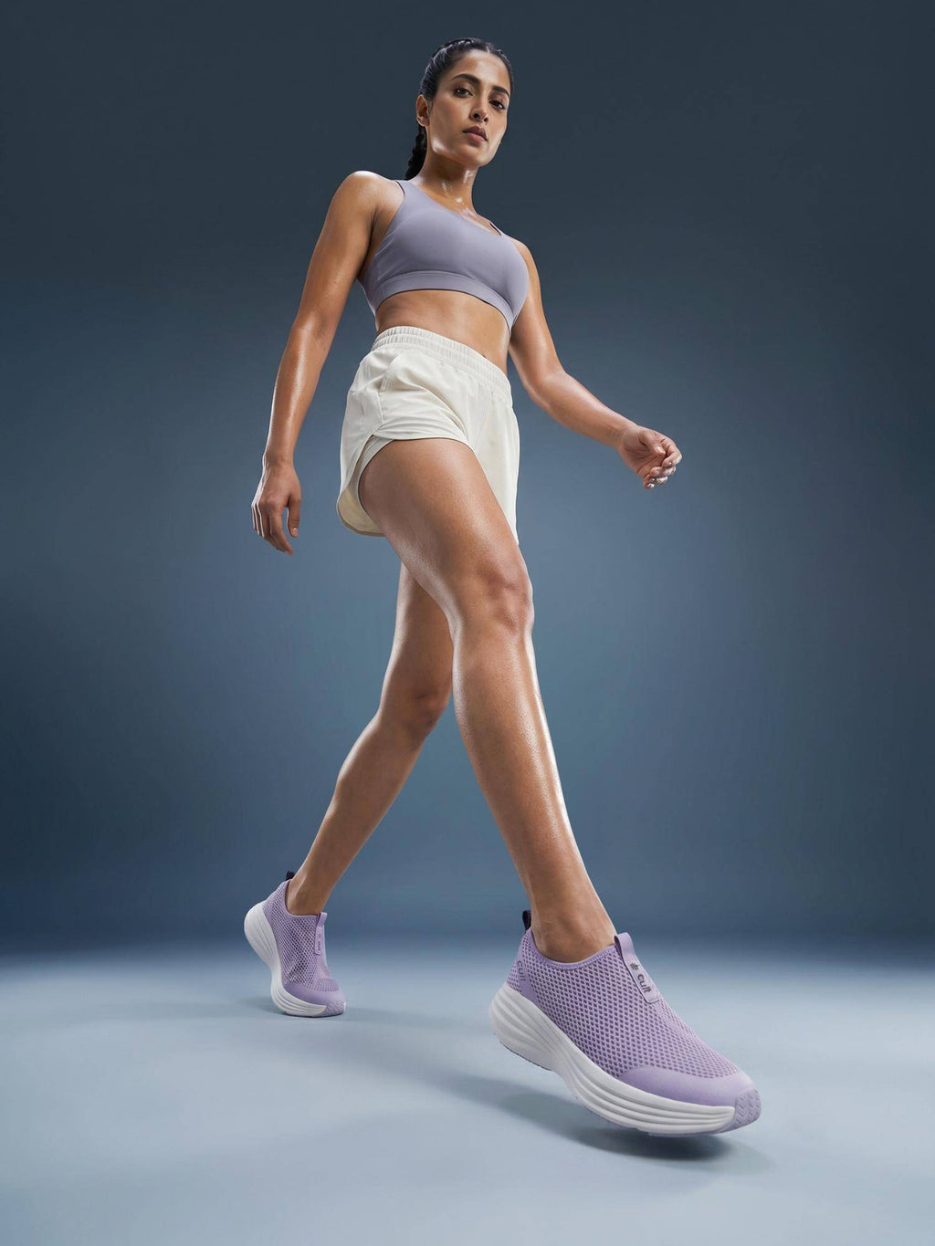 Women Lavender Mesh Walking Shoes | SH9 - view 2
