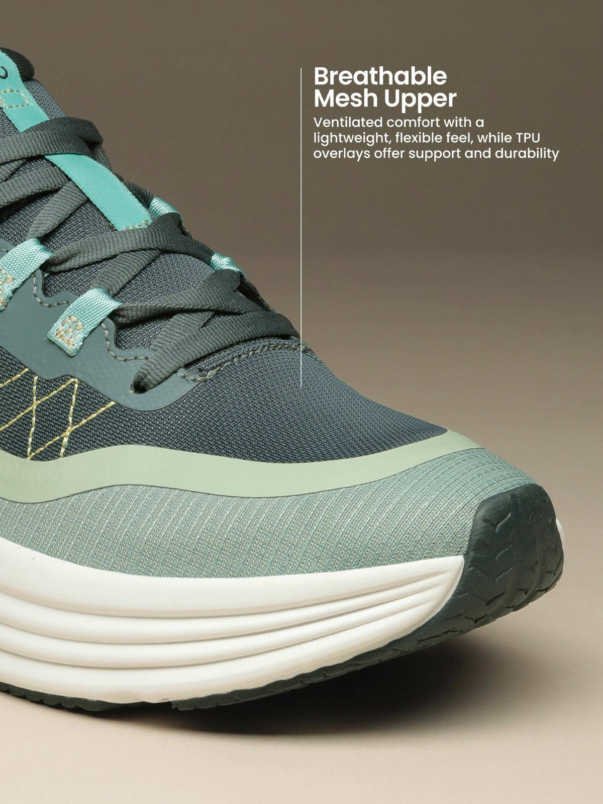 Women Olive Mesh Walking Shoes | SH9 - view 5